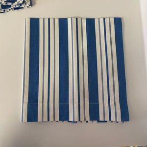 Blue and white striped dinner napkins